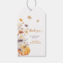 Herfst Wilde Bloemen Pompoen Baby Shower Bedankt