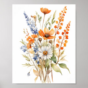 Herfst Wilde Bloemen, Warme Herfstvibes Poster