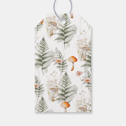 Herfst wilde paddestoel baby shower dank u label cadeaulabel (Achterkant)