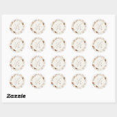 Herfst Wildflower Beige Monogram Envelop Seal Ronde Sticker (Vel)