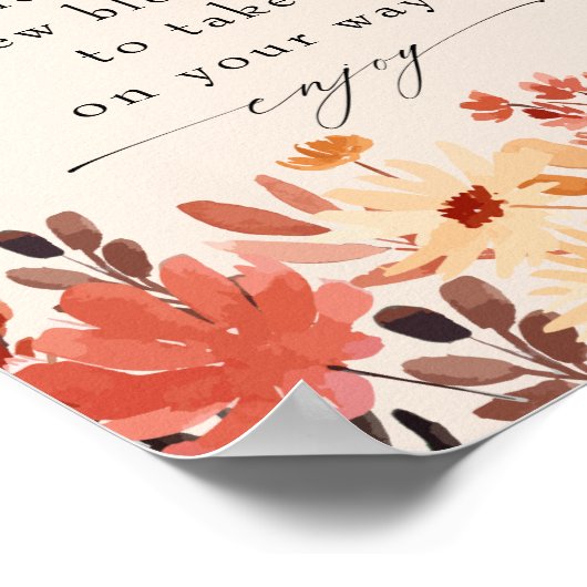 Herfst Wildflower Bloom of Poster met bloemstaaf (Hoek)