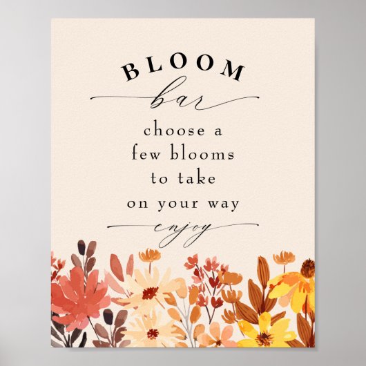 Herfst Wildflower Bloom of Poster met bloemstaaf (Voorkant)