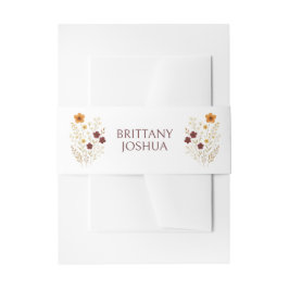 Herfst Wildflower Boho Monogram Huwelijk Uitnodigingen Wikkel
