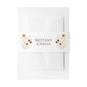 Herfst Wildflower Boho Monogram Huwelijk Uitnodigingen Wikkel