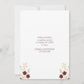 Herfst Wildflower Boho Trouwfoto Save The Date (Achterkant)