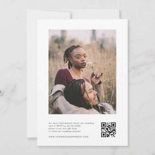 Herfst Wildflower Botanisch Monogram QR Code Bruil Kaart (Achterkant)