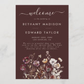 Herfst Wildflower bruiloft Programma (Voorkant)