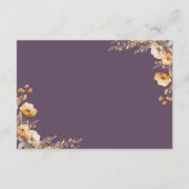 Herfst Wildflower Crest Dusty Paarse bruiloft Deta Informatiekaartje (Achterkant)