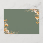 Herfst Wildflower Crest Sage Green Wedding Details Informatiekaartje (Achterkant)