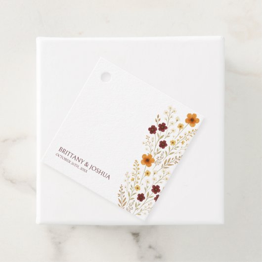 Herfst Wildflower Elegante Boho bruiloft Bedankjes Labels (In situ)