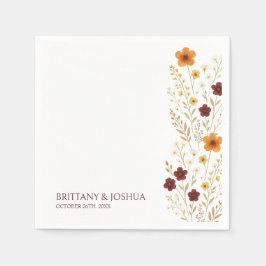 Herfst Wildflower Elegante Boho bruiloft Servet