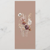 Herfst Wildflower Field Beige Wedding Menu (Achterkant)