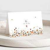 Herfst Wildflower Garden Boho bruiloft Place Card Kaart
