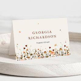 Herfst Wildflower Garden Boho bruiloft Place Card Kaart
