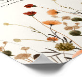 Herfst Wildflower Garden Boho Wedding Seating Char Poster (Hoek)