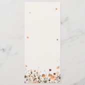 Herfst Wildflower Garden Floral Boho Chic bruiloft Menu (Achterkant)