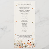 Herfst Wildflower Garden Floral Boho Chic bruiloft Programma (Achterkant)