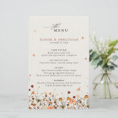 Herfst Wildflower Garden Floral Boho Wedding Menu (Staand voorkant)