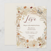 Herfst Wildflower Herfst Baby shower Kaart (Voorkant / Achterkant)