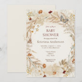 Herfst Wildflower Herfst Baby shower Kaart (Voorkant / Achterkant)