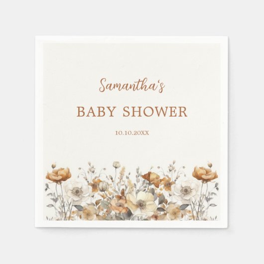 Herfst Wildflower Herfst Baby shower servetten (Voorkant)