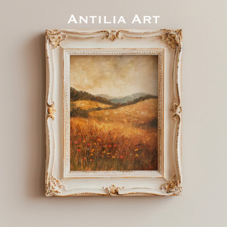 herfst Wildflower Landlandschap Poster