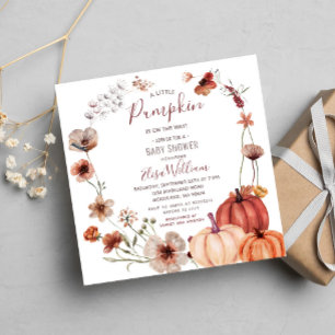 Herfst Wildflower Pompoen is op weg naar Baby show Kaart