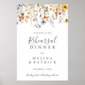 Herfst Wildflower Repetitie Diner Welkomstbord Poster (Voorkant)