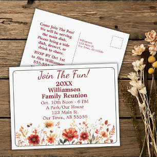 Herfst Wildflower Sluit je aan bij het Family Reun Feestdagenkaart