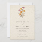 Herfst Wildflower Tuin Botanische Foto Weddenschap Kaart (Voorkant)