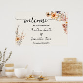 Herfst Wildflower Welkom Huwelijksceremonie Ontvan Poster (Keuken)