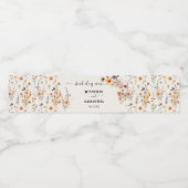 Herfst Wildflowers Beste Dag Ooit Trouwen Waterfles Etiket (Enkel label)