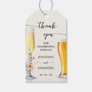 Herfst Wildflowers Bubbles & Brews Douche gunst Cadeaulabel