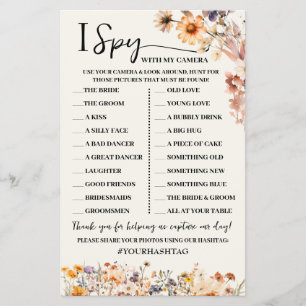 Herfst Wildflowers I Spy Wedding Receptie Game Kaa Flyer
