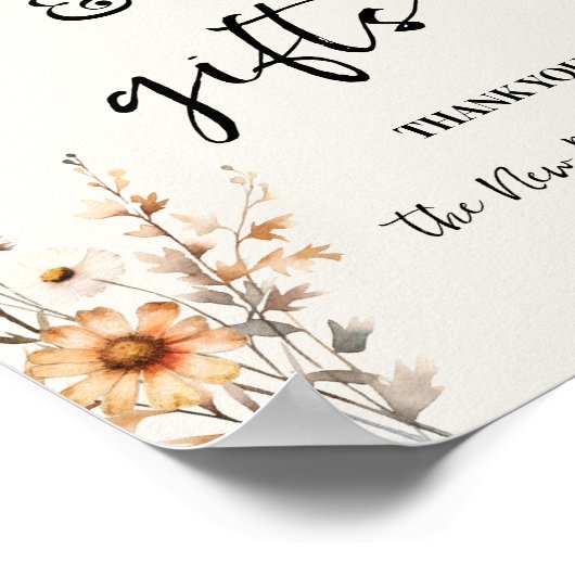 Herfst Wildflowers Kaarten & Geschenken Trouwdouch Poster (Hoek)