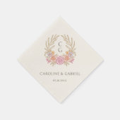 Herfst Wildflowers Kreeft Krans Monogram Huwelijk Servet (Hoek)