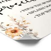 Herfst Wildflowers Pimp uw Prosecco bruiloft Poster (Hoek)