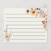 Herfst Wildflowers Recept Kaart Boho Chic (Achterkant)