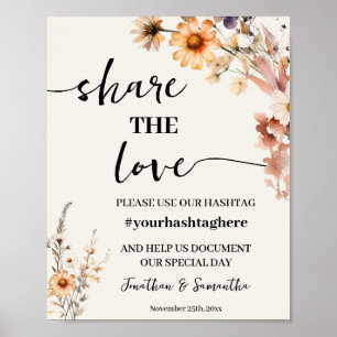 Herfst Wildflowers Share the Love Wedding Shower Poster