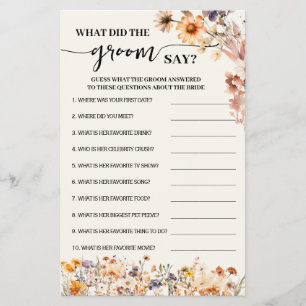 Herfst Wildflowers Wat Groom zeggen Douche Game Ka Flyer