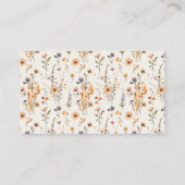 Herfst Wildflowers Wijn Raffle Ticket Douche Kaart (Achterkant)