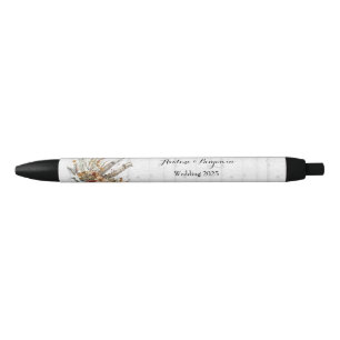 Herfst Wildflowers Witte Berkenboom Huwelijk Zwarte Inkt Pen