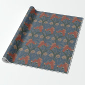 Herfst William Morris stijlpatroon Cadeaupapier (Uitgerold)