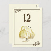 Herfst Willow Tree Tafelnummer Kaart (Voorkant / Achterkant)