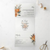 Herfst Winter Bruiloft foto Tri-Fold Uitnodiging (Binnen)