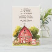 Herfst Winter Herfst Boerderij Bruiloft Kaart (Staand voorkant)