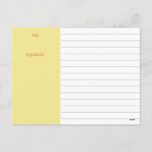 Herfst winter koken bakken vakantie receptkaarten feestdagenkaart (Achterkant)