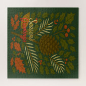 Herfst & Winter Mid Century Seizoen Groeten Legpuzzel (Horizontaal)