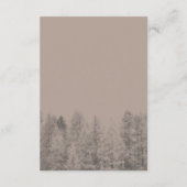 Herfst Winter Pijnbomen Bos Foto Chique receptie Informatiekaartje (Achterkant)