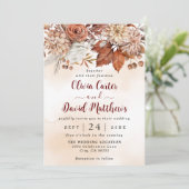Herfst Winter Rustic Brown Floral Wedding Save The Date (Staand voorkant)